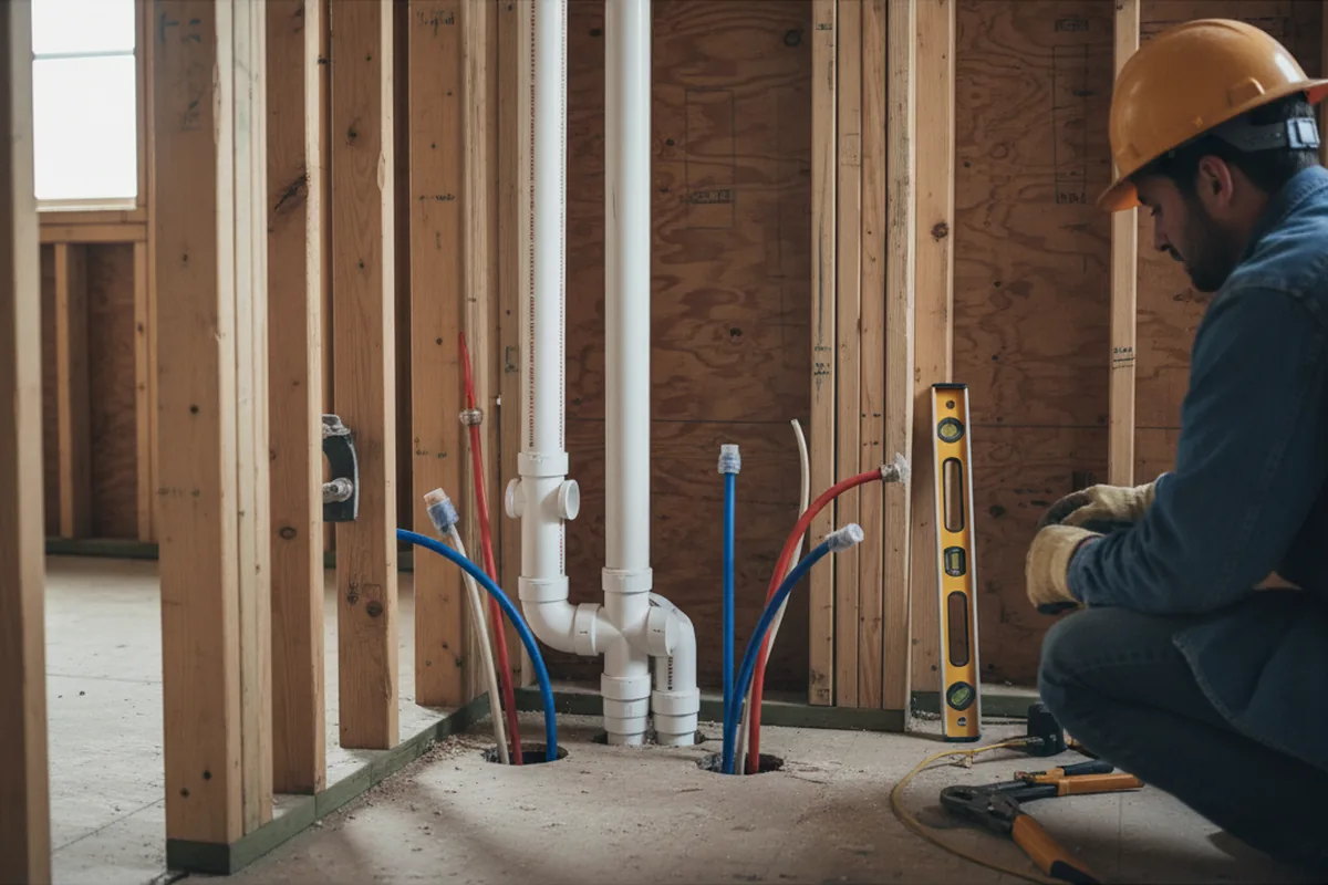 Drain and supply rough-in during Garbage Disposal Repair in Columbiaville